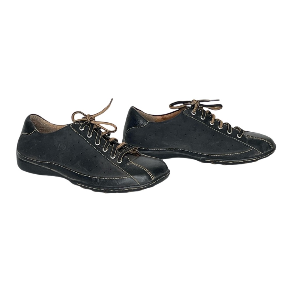 Born Womens Size 7 Hawkeye Black Leather Lace Up Shoes - Picture 7 of 13